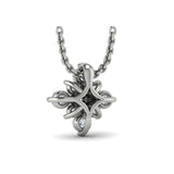 14 KT White Gold Floating Diamond Star Pendant Necklace