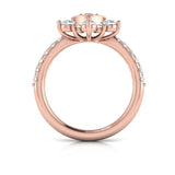 14 KT Rose Gold Floating Diamond Floral and Vlora Star Ring