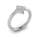 14 KT White Gold Diamond Cluster Vlora Star Ring