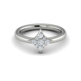 14 KT White Gold Diamond Cluster Vlora Star Ring