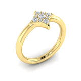 14 KT Yellow Gold Diamond Cluster Vlora Star Ring