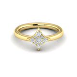 14 KT Yellow Gold Diamond Cluster Vlora Star Ring