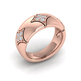 14 KT Rose Gold Diamond Cluster Vlora Star Ring