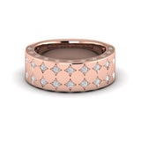 14 KT Rose Gold Double Row Diamond Vlora Star Motif Ring
