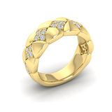 14 KT Yellow Gold Diamond Tufted Vlora Star Ring