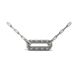 14 KT White Gold Diamond Baguette Double Row Link Necklace
