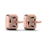 14 KT Rose Gold Diamond Baguette Stud Earrings