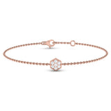 14 KT Rose Gold Diamond Cluster Single Honeycomb Bracelet