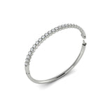 14 KT White Gold Diamond Honeycomb Bangle