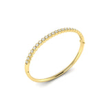 14 KT Yellow Gold Diamond Honeycomb Bangle