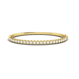 14 KT Yellow Gold Diamond Honeycomb Bangle
