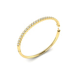 14 KT Yellow Gold Diamond Honeycomb Bangle