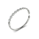 14 KT White Gold Diamond Open Link Bangle