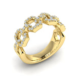 14 KT Yellow Gold Diamond Link Ring