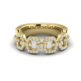 14 KT Yellow Gold Diamond Link Ring