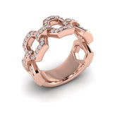 14 KT Rose Gold Diamond Link Ring