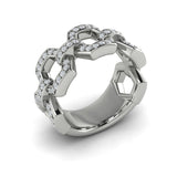 14 KT White Gold Diamond Link Ring