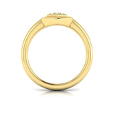 14 KT Yellow Gold Diamond Cluster Single Honeycomb Ring