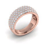 14 KT Rose Gold Diamond Multi-Row Statement Ring