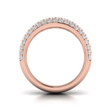 14 KT Rose Gold Diamond Multi-Row Statement Ring