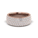 14 KT Rose Gold Diamond Multi-Row Statement Ring