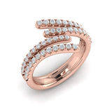 14 KT Rose Gold Diamond Double Open Wrap Ring