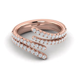 14 KT Rose Gold Diamond Double Open Wrap Ring