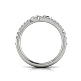 14 KT White Gold Diamond Double Wrap Ring