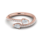 14 KT Rose Gold Pear Diamond Wrap Ring