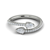 14 KT White Gold Pear Diamond Wrap Ring