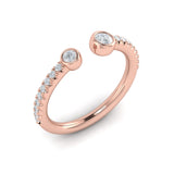 14 KT Rose Gold Graduating Diamond Open Ring