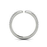 14 KT White Gold Diamond Open Chevron Ring
