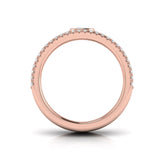14 KT Rose Gold Diamond Open Three Row and Oval Centerstone  Ring 