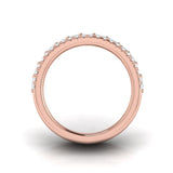 14 KT Rose Gold Diamond Open Three Row and Diamond Baguettes Ring