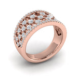 14 KT Rose Gold Diamond Open Weave Ring