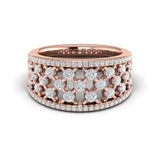 14 KT Rose Gold Diamond Open Weave Ring