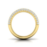 14 KT Yellow Gold Diamond Multi-Row Statement Ring