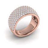 14 KT Rose Gold Diamond Multi-Row Statement Ring