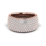 14 KT Rose Gold Diamond Multi-Row Statement Ring