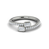 14 KT White Gold Diamond Baguette Wrap Ring