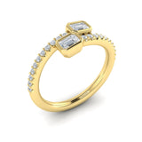 14 KT Yellow Gold Diamond Baguette Wrap Ring