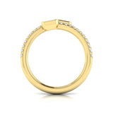 14 KT Yellow Gold Diamond Baguette Wrap Ring