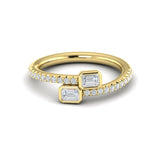 14 KT Yellow Gold Diamond Baguette Wrap Ring
