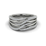14 KT White Gold Diamond Mutil Wrap Ring
