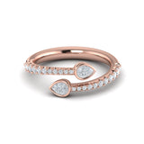 14 KT Rose Gold Diamond Double Wrap Ring