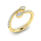 14 KT Yellow Gold Diamond Double Wrap Ring