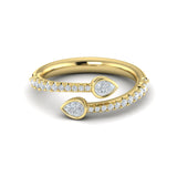 14 KT Yellow Gold Diamond Double Wrap Ring