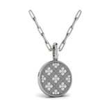 14 KT White Gold Star Diamonds and Diamond Pendant Necklace