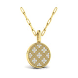 14 KT Yellow Gold Star Diamonds and Diamond Pendant Necklace