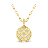 14 KT Yellow Gold Star Diamonds and Diamond Pendant Necklace